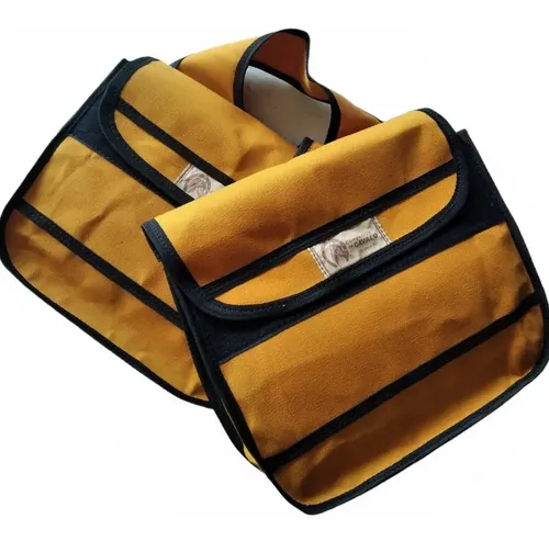 Bolsas de sela em lona, representando bolsas e acessórios